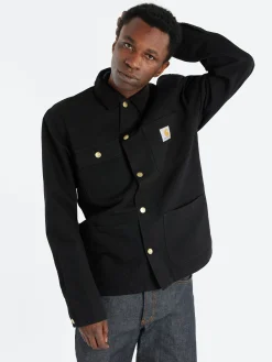 Carhartt WIP - Michigan Chore Coat (Spring) in Black and Black Rinsed