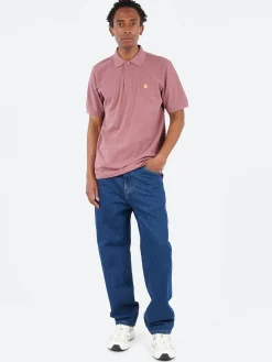 Carhartt WIP - S/S Chase Pique Polo in Dusky Pink