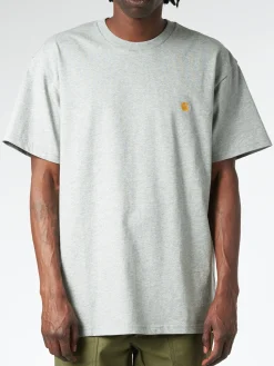 Carhartt WIP - S/S Chase T-Shirt in Grey Heather/Gold