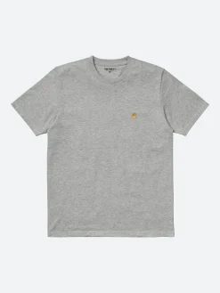 Carhartt WIP - S/S Chase T-Shirt in Grey Heather/Gold