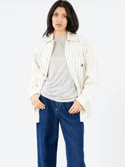 Carhartt WIP - Women's Hendry Coat in White and Dark Navy