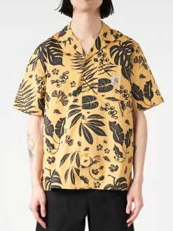 Carhartt WIP - Woodblock Print Shirt in Bourbon