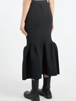 CFCL - Fluted Mermaid Skirt in Black