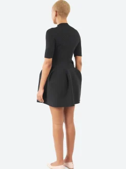 CFCL - Pottery Short Sleeve Mini Dress in Black