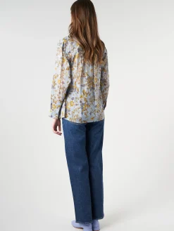Chloé Stora - Alger Shirt in Bleu Fleurs (Blue Floral)