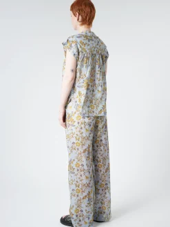 Chloé Stora - Armini Blouse in Bleu Fleurs (Blue Floral)