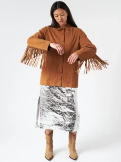 Chloé Stora - Uliana Suede Jacket in Cognac