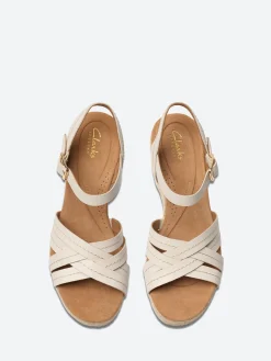 Clarks - Sabina Strap in Cream Leather