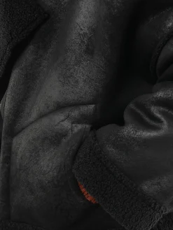 collection PRIVÉE? - Eco-Shearling Zipped Jacket in Black