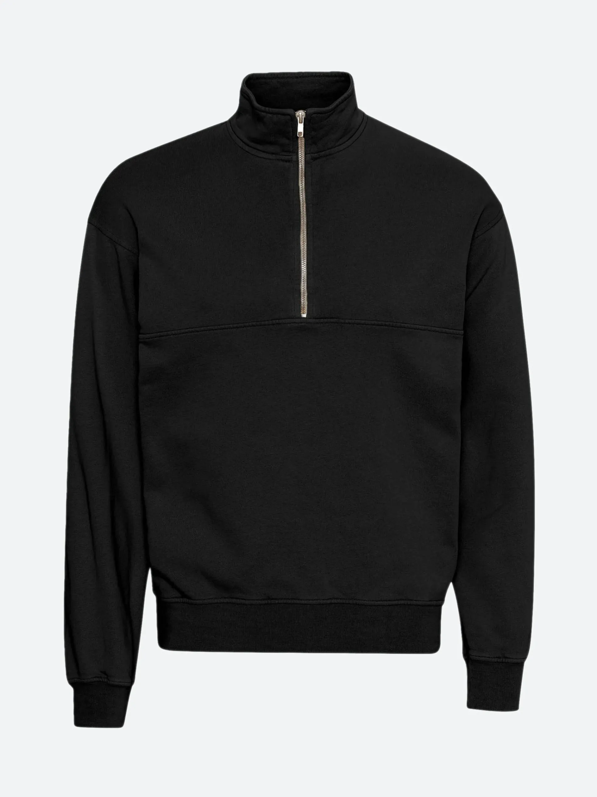 Colorful Standard - Quarter Zip in Deep Black