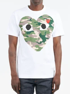 Comme des Garçons PLAY - T242 Camo Heart in White