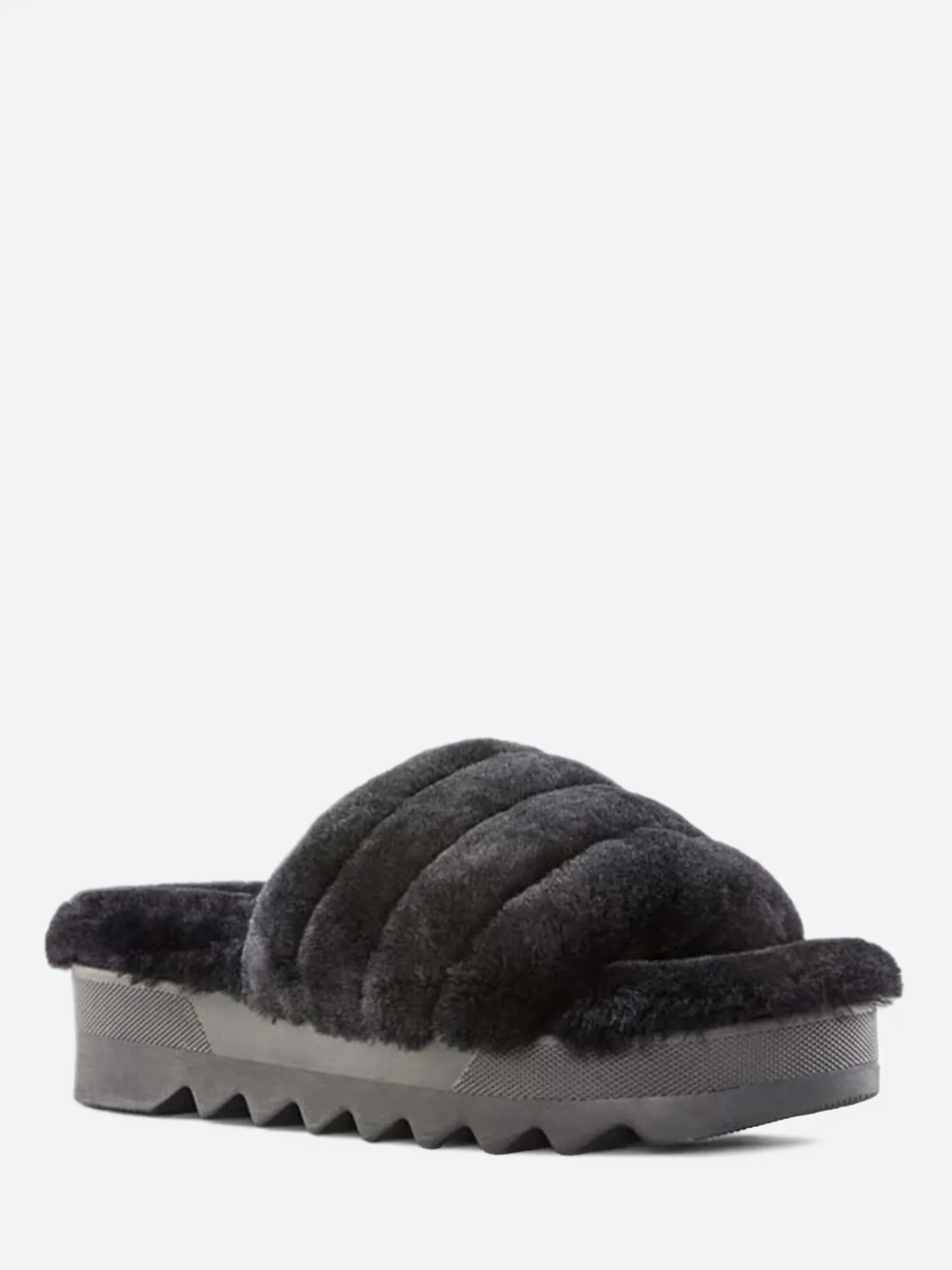 Cougar - Pozy Lambswool Slide Sandal in Black
