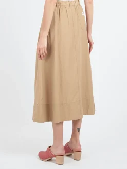 Danton - Double Pleated Skirt in Beige