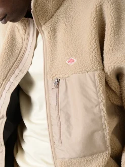 Danton - Insulation Stand Collar Boa Jacket in Beige