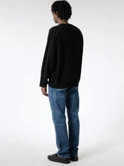 Danton - Lambswool Crew Neck Knit Pullover in Black