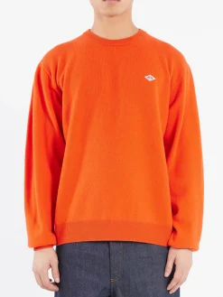 Danton - Lambswool Crew Neck Knit Pullover in Orange