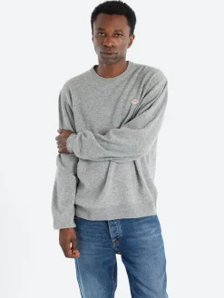 Danton - Lambswool Crew Neck Knit Pullover in Light Grey