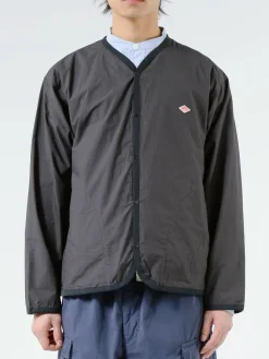 Danton - Men's Broad Cloth Shirt Cardigan in Charcoal