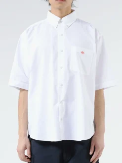 Danton - Men's Dot Button B.D Shirt in White