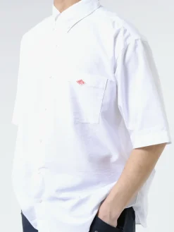 Danton - Men's Dot Button B.D Shirt in White