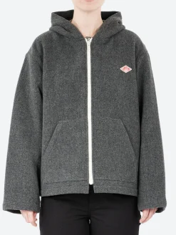 Danton - Men's Wool Light Pile Hooded Jacket in Grey