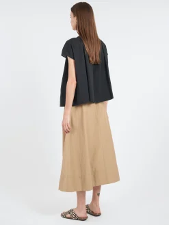 Danton - Sleeveless Smock Shirt in Black