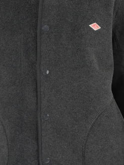 Danton - Women's Collarless Fleece Jacket in Charcoal Grey