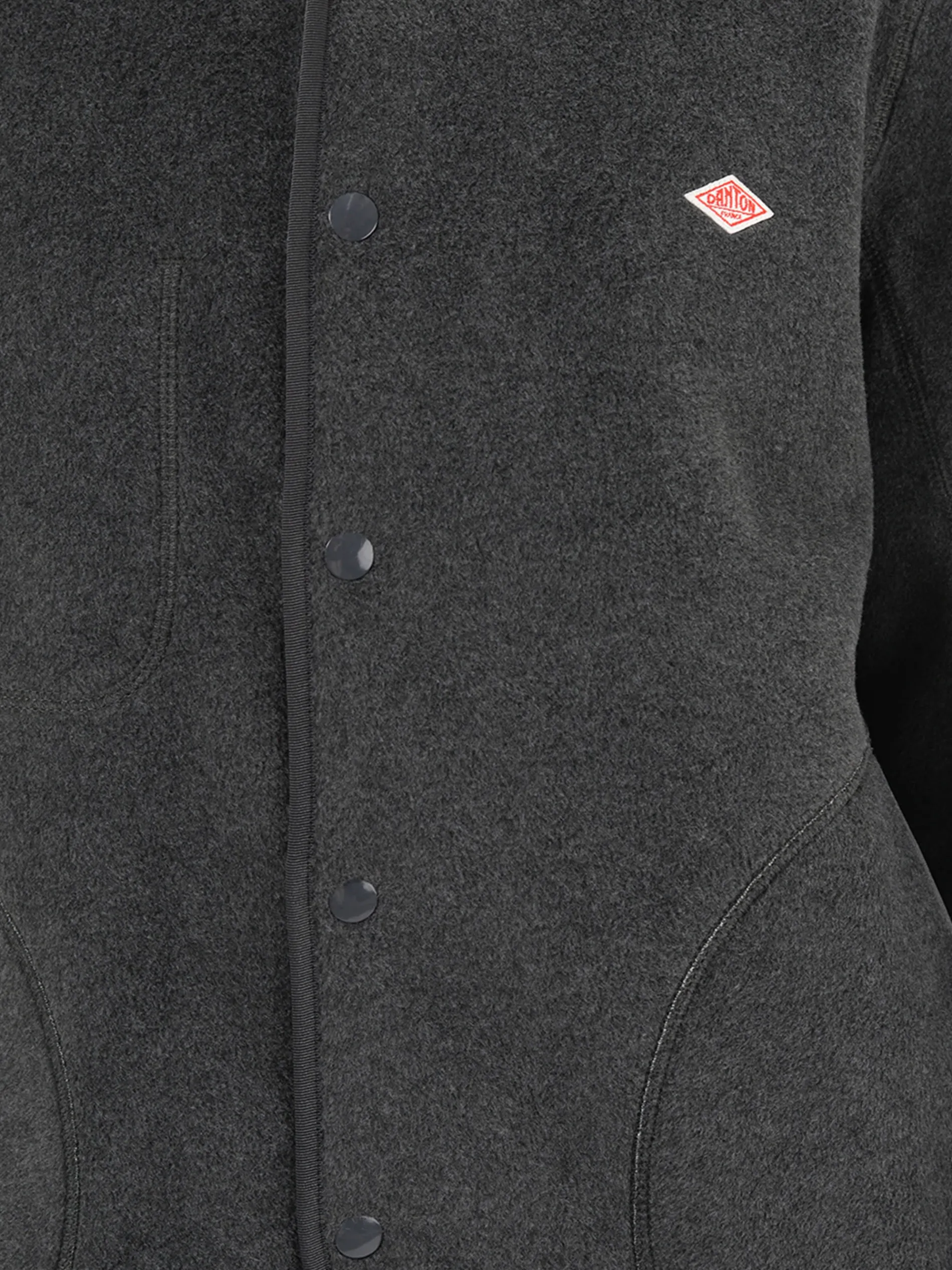 Danton - Women's Collarless Fleece Jacket in Charcoal Grey