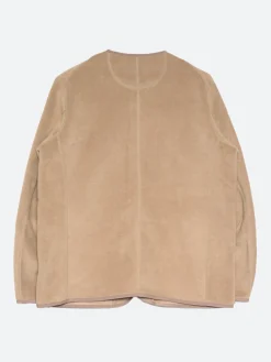 Danton - Women's Collarless Fleece Jacket in Beige