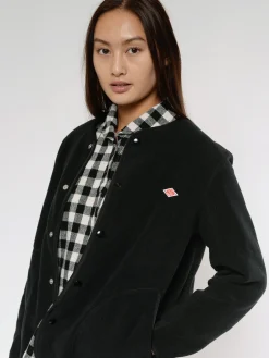 Danton - Women's Collarless Fleece Jacket in Black