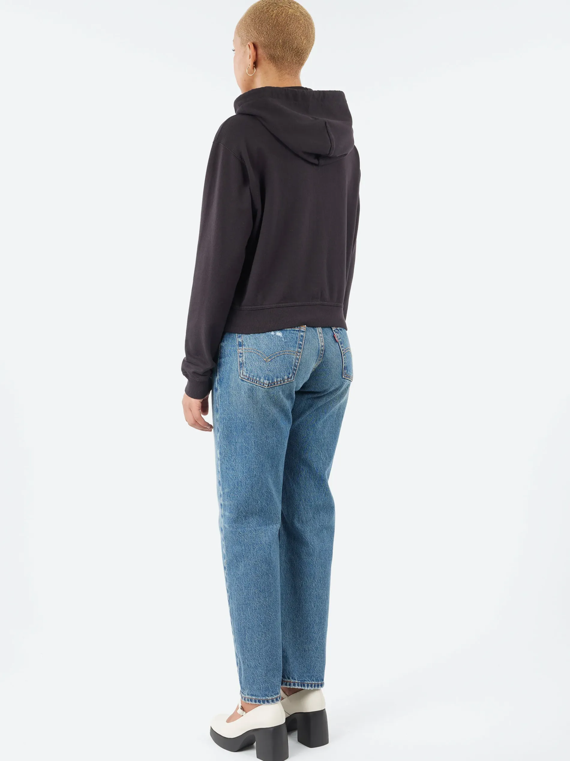 Danton - Women's Cotton Terry Zip Hoodie in Charcoal