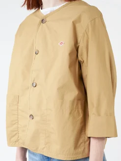 Danton - Women's Cotton Weather Collarless Short Jacket in Tan