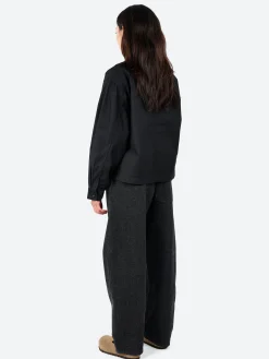 Danton - Women's Moleskin Wide Coverall Jacket in Black