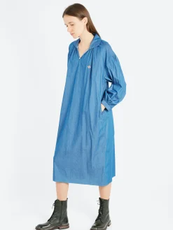 Danton - Women's Pullover Shirt Dress in Lt Indigo