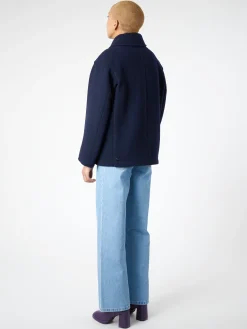 Danton - Women's Round Collar Jacket in Navy