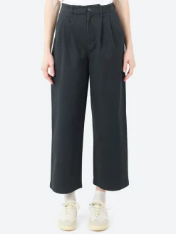 Danton - Women's Stretch Twill 2 Tuck Wide Pants in Charcoal