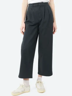 Danton - Women's Stretch Twill 2 Tuck Wide Pants in Charcoal