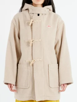 Danton - Women's Wool Light Pile Duffle Coat in Raw Beige
