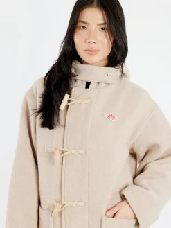 Danton - Women's Wool Light Pile Duffle Coat in Raw Beige