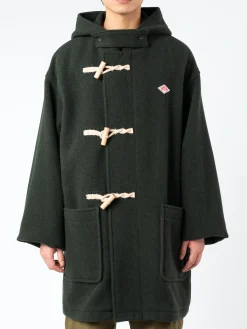 Danton - Wool Light Pile Duffle Coat in Moss Green