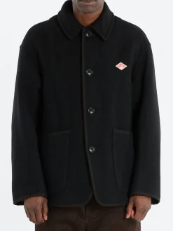 Danton - Wool Light Pile Work Jacket in Black