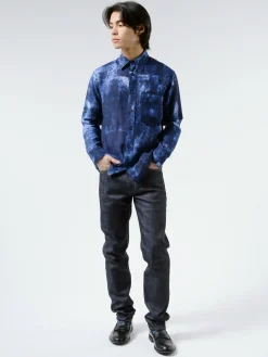 Destin - Linman Handpainted Shirt in Navy