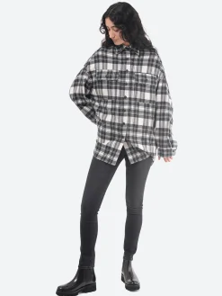 Destin - Luna Jacket in Off White/Black Plaid