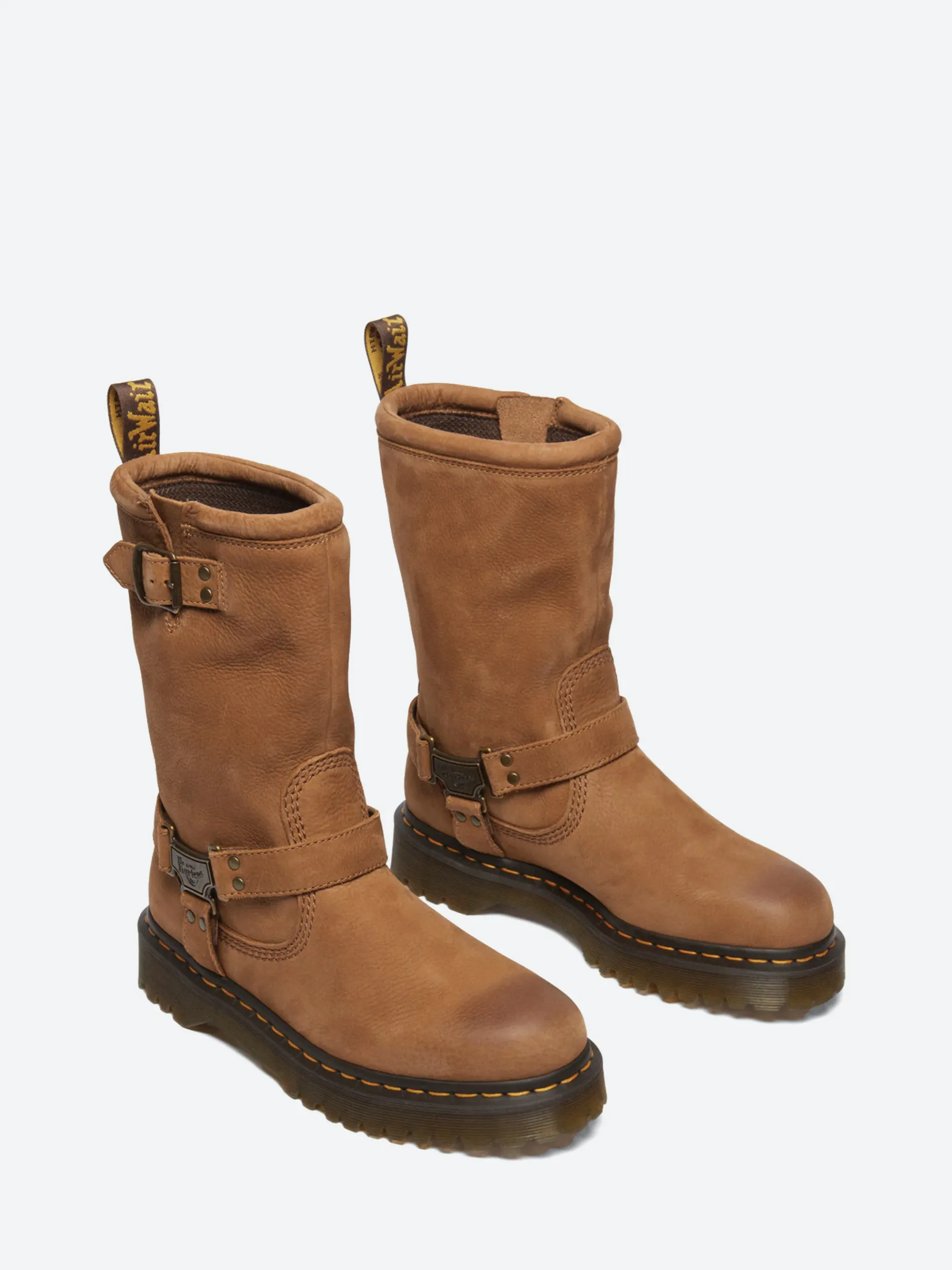 Dr. Martens - Anistone Hi Biker Boots in Desert Brown