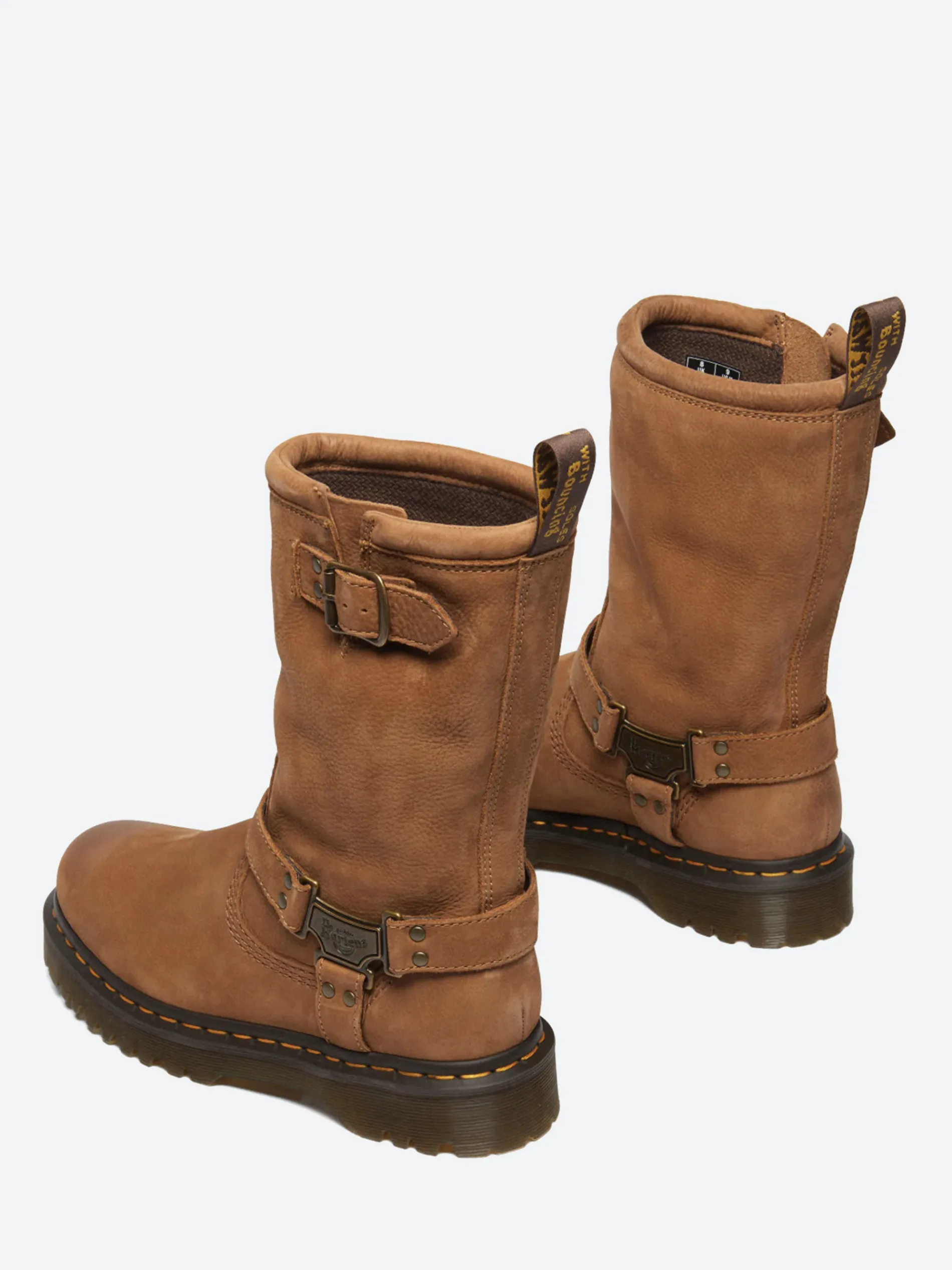 Dr. Martens - Anistone Hi Biker Boots in Desert Brown