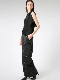 Filippa K - Asymmetric Tie Neck Tank in Black