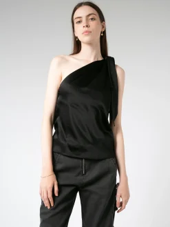 Filippa K - Asymmetric Tie Neck Tank in Black