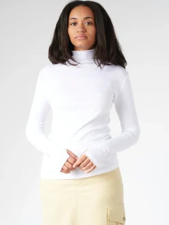 Filippa K - Rib Mock Neck Top in White