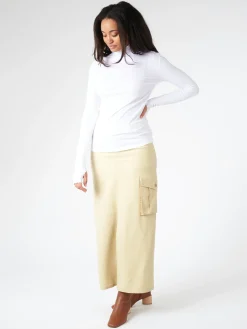 Filippa K - Rib Mock Neck Top in White