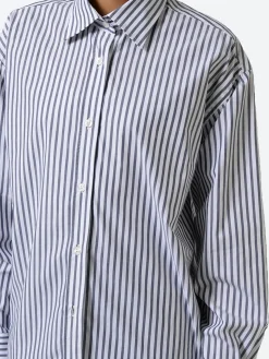 Filippa K - Striped Cotton Shirt in Navy and White